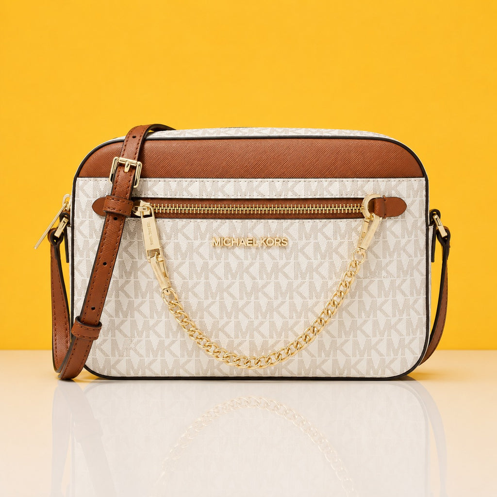 Jet set white crossbody sling bag with box