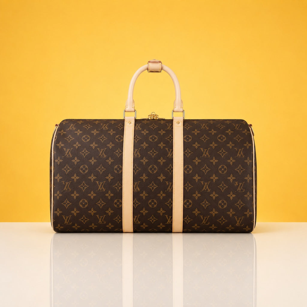 Duffle bag with dust cover