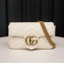 GG mini marmont white highend quality bag with doublebox