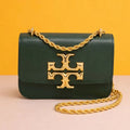 Eleanor premium quality dark green shoulder bag with box