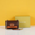 Heather brown shoulder bag with box